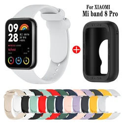 Silicone Strap+Silicone Case For Xiaomi Mi Band 8 pro Smart Watch Sports strap Bracelet For Mi band 8 Pro Watchbands Accessories