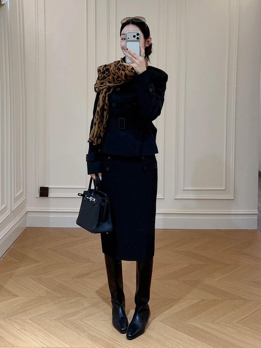 Women's Autumn Fashion Commute Slim Fit Coat And Skirt Set High Waist Midi Length Casual Style Two Piece Ensemble