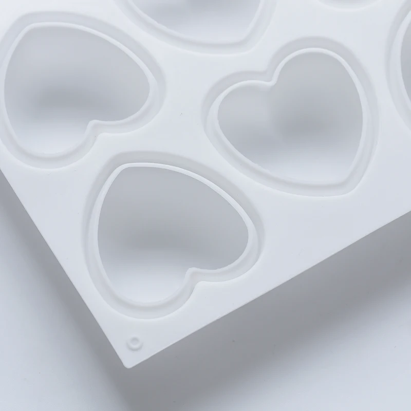 Stampi in Silicone a forma di cuore a 8 fori stampi per sapone fatti a mano 3d per fare sapone stampo in Silicone per torta fondente stampo per