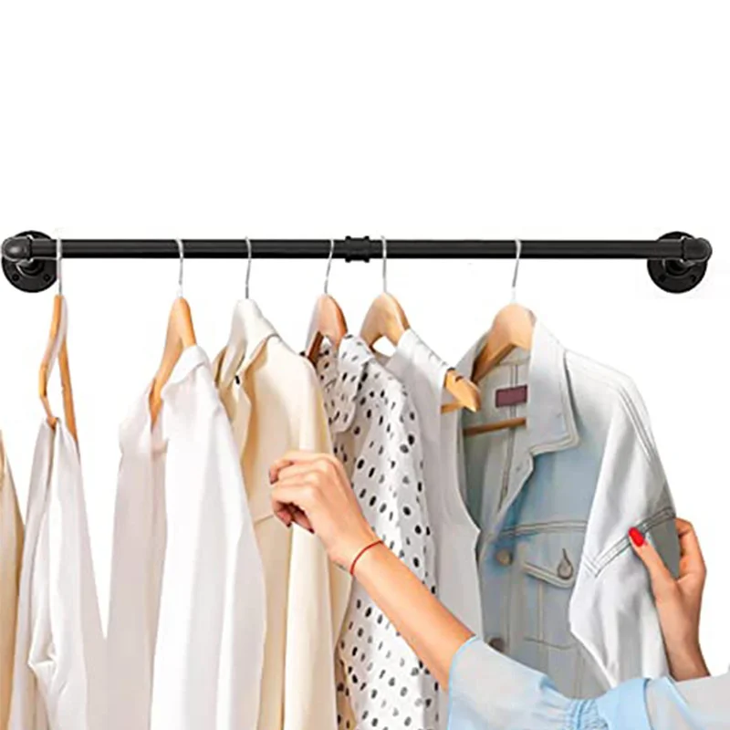 Wall-mounted Clothes Rack Industrial Feng Shui Pipe Clothing Store Clothes Hanger Multi-function Hanging Pole Storage Shelf