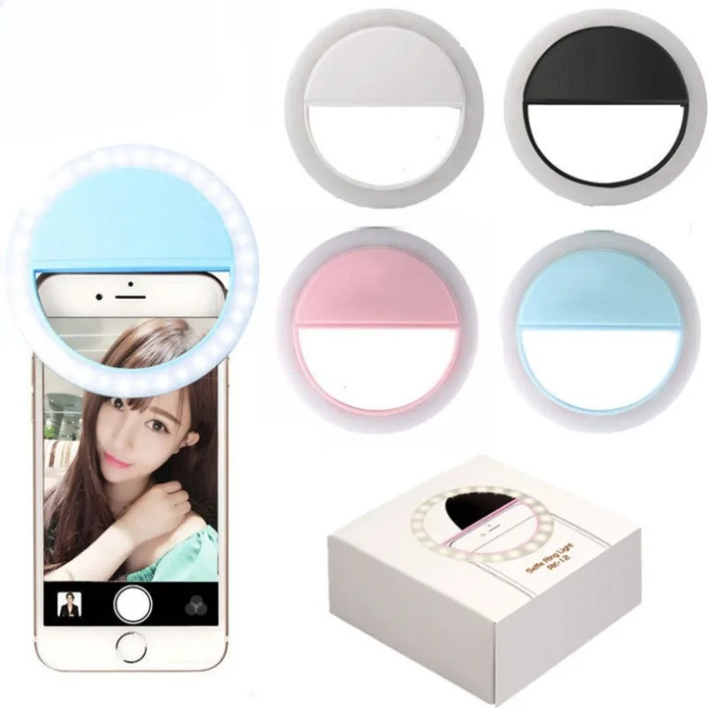 

USB Charge Led Selfie Ring Light Mobile Phone Lens LED Selfie Lamp Ring for iPhone for Samsung Xiaomi Phone Selfie Light