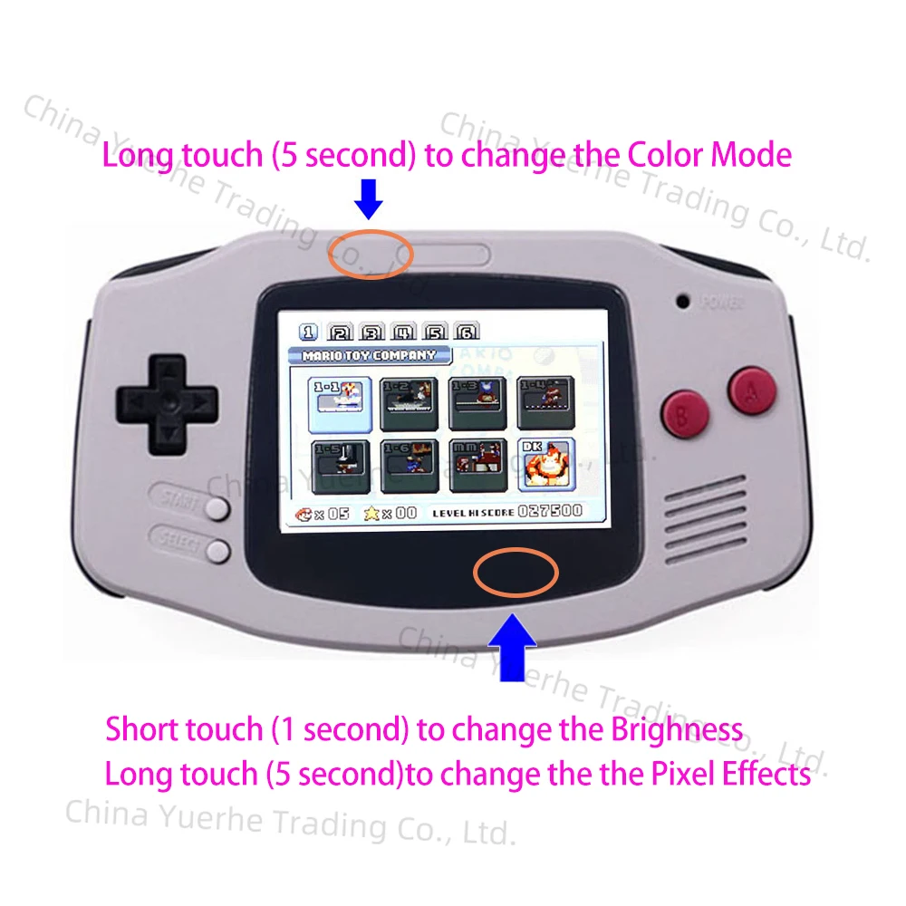 

GBA V5 laminated LCD IPS Screen Mod Backlight Backlit OSD FRM Screen kits For Game Boy Adavance GBA Game console w/housing shell