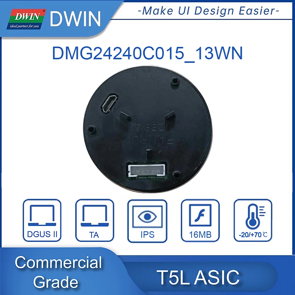 DWIN 1.54 Inch Display UART Circular Rotary Screen With Encoder Shell 240*240 Pixels No Touch Panel DMG24240C015_13WN