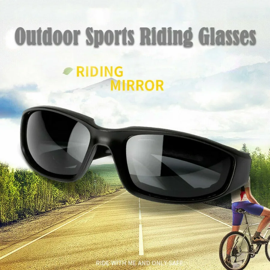 

1 pairs Motorcycle Sports Biker Riding Glasses Wind Resistant Eye Protection Sports Goggles Cycling Glasses Sunglasses Grey Col