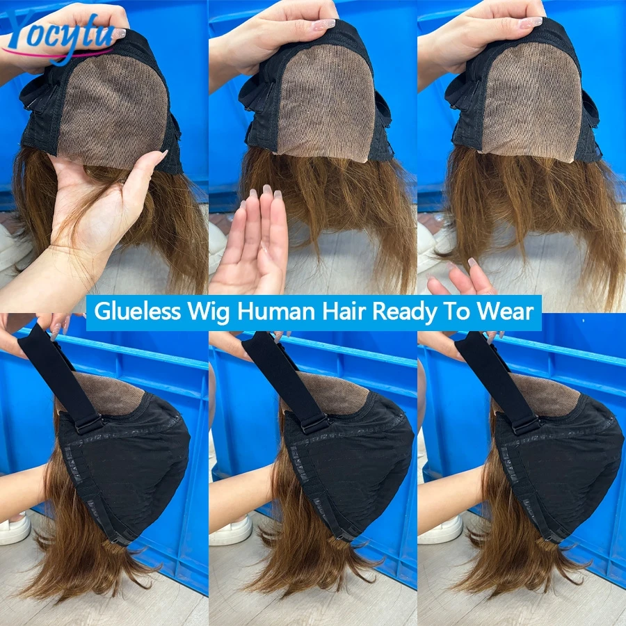 Chocolate Brown Lace Front Wigs 10 12 Inches Glueless Wig Human Hair Ready To Wear 4X4 Transparent Bob Wig Human Hair 100% Colored Bob Glueless Wigs