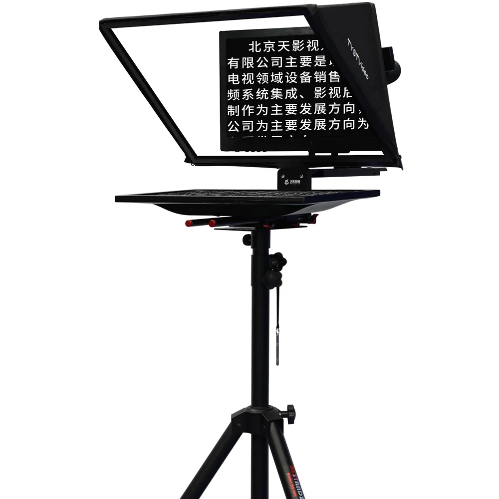 TS-200 Teleprompter com monitor de auto-teste, vídeo Teleprompter, esportes ao vivo, 10-30 pés, 19 e 20 Polegada, venda quente