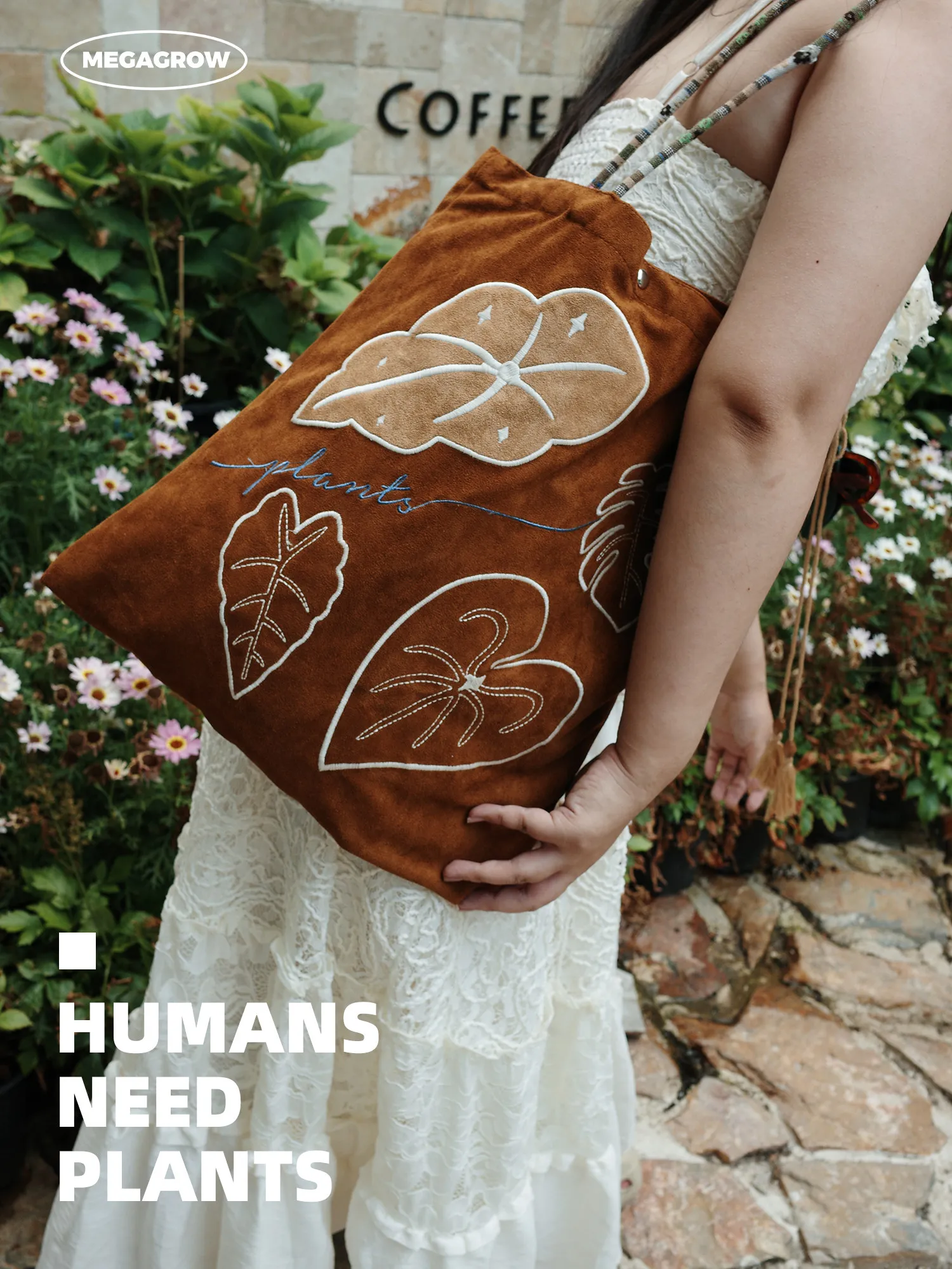 Daily Commuter Original Hot Plant Leaf Embroidery Patchwork Deerskin Velvet Canvas Bag Notebook Crossbody Handbag for Women