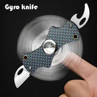 Sanrenmu 3135 Fidget Spinner Knife Carbon Fiber Handle Folding Knife Stainless Steel Blade Multifunctional Relieve Stress EDC To