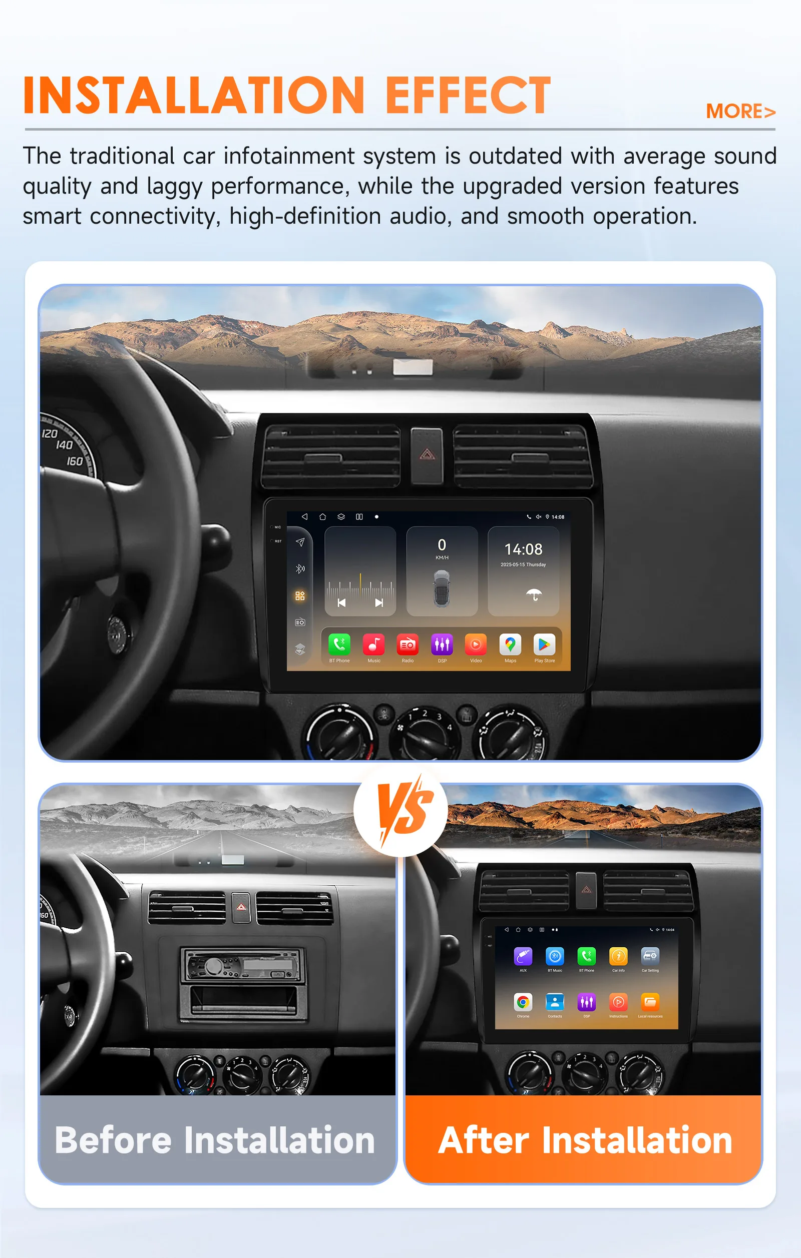 Hizpo AI Carplay Car Radio Multimidia Video Player GPS Navi For Suzuki Swift 2005 2006 - 2010 Android 14 by Qualcomm Snapdragon