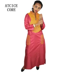 Dashiki Dress African Dresses For Women Silk Dress Embroidery Design Long Dress Without Scarf