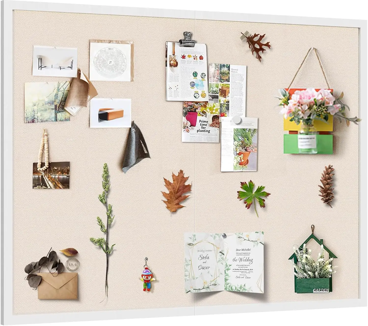 

Large Bulletin Board 48x36 Inch with Linen Cork Board for Wall, Wood Framed Display Board with Pushpins for Home Office School