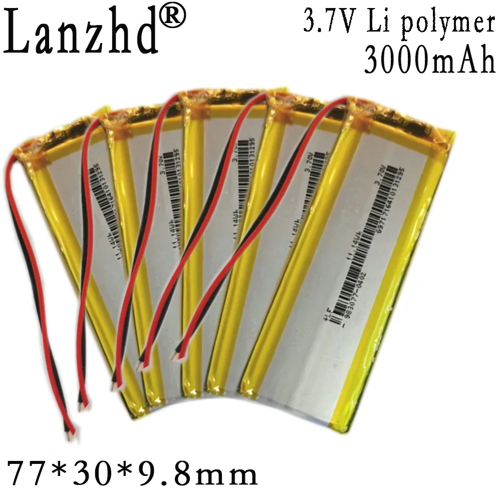 

1-12pcs Li Polymer Battery 983077 103077 3.7V 3000mah Cells For Medical equipment monitoring equipment locator DVD intercom