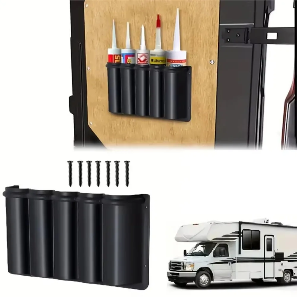 Door Pocket Organizer Box With Screws 5 Tube RV Storage Pockets For Motorhome Caravan Truck Boat Interior