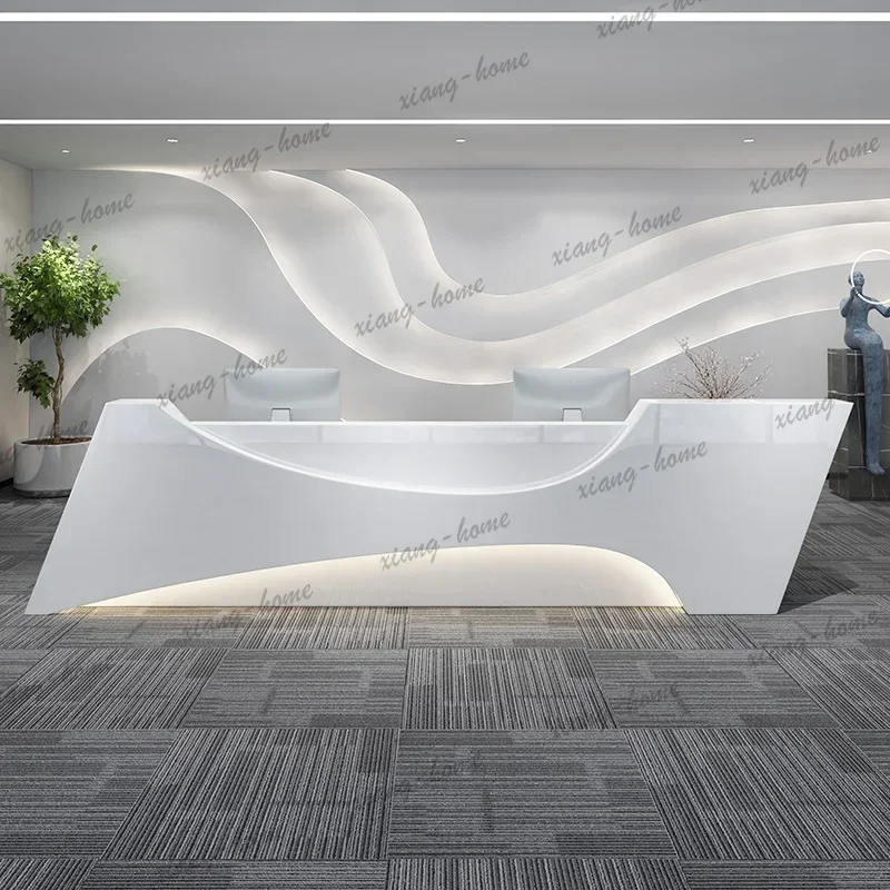ld Uniform Clinic Reception Desks Drawers Gym Storage Modern White   Computer Design Rezeption Theke Office Furniture