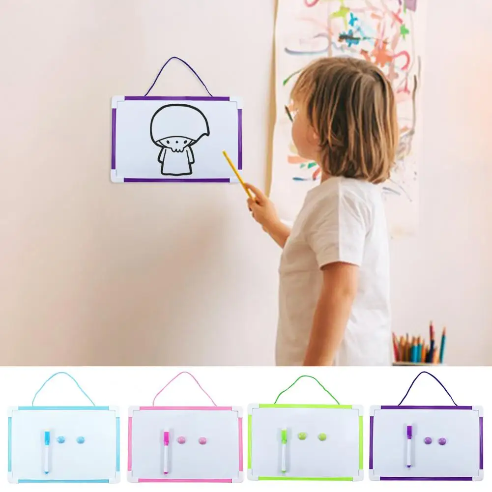 

Kitchen Magnetic Whiteboard Magnetic Whiteboard Set with Hanging Rope Pvc Frame Smooth Writing Surface Includes Pen 2 for Home