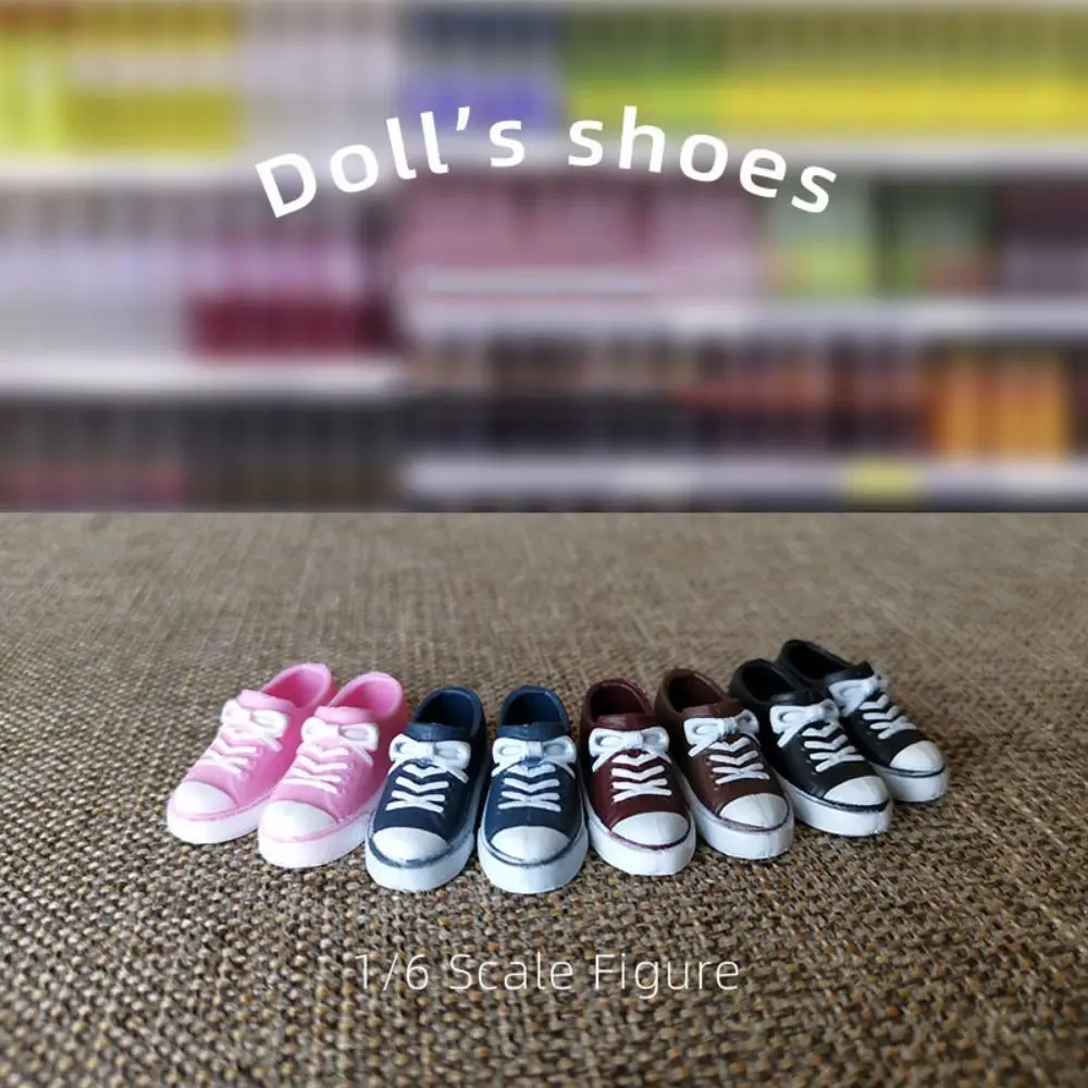 Round Toe 30cm Doll Sneakers Sneakers Solid Color 1/6 Doll Shoes Cute Cartoon PVC Doll Casual Shoes 2cm Doll Accessories