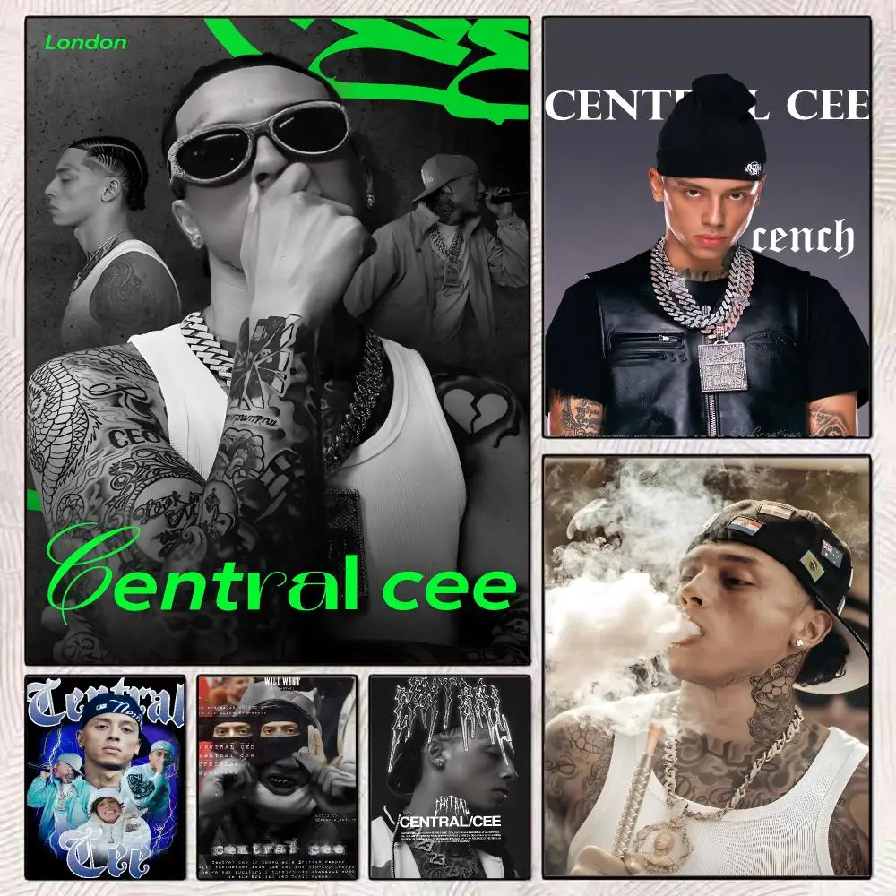 Uk Rap Singer C-Central Cee Painting Calligraphy Frameless Canvas Poster Anti-wrinkle Wall Art Perfect for Room Home Decor