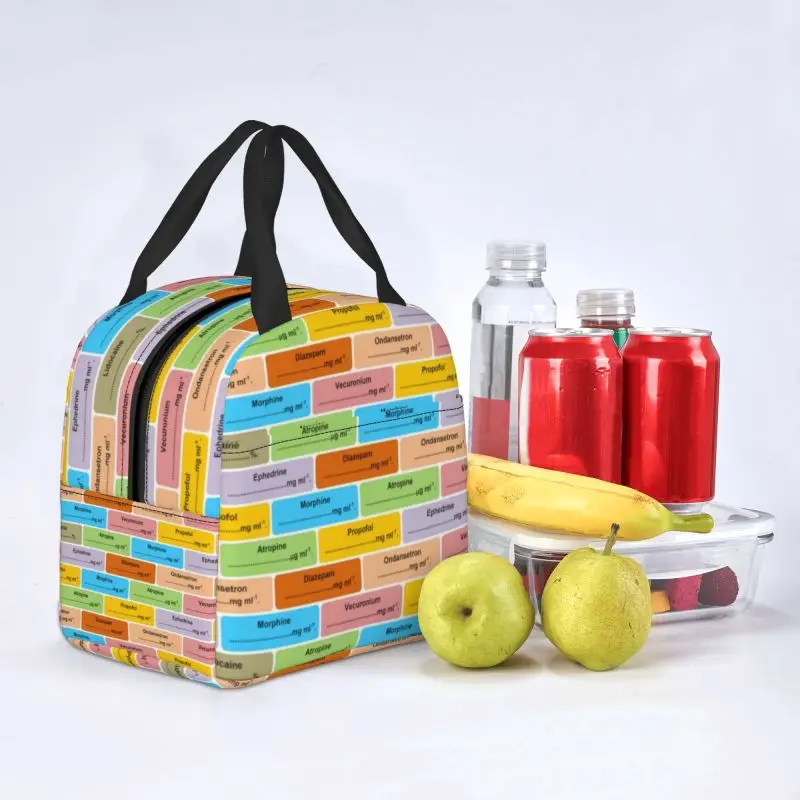 الطبية ممرضة التخدير الدواء تسميات حقيبة الغداء ، المحمولة الحرارية برودة ، صندوق معزول للنساء والأطفال ، الغذاء حمل الحقائب