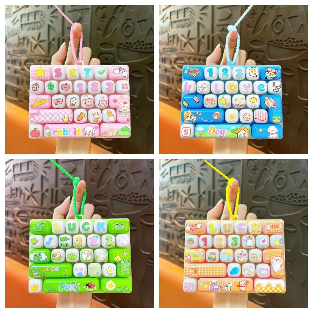 26 Key 26 Key Keyboard Keychain Cute Bag Hanging Ornament Mini Keyboard Pendant Plastic Cartoon Button Fidget Bag Accessory