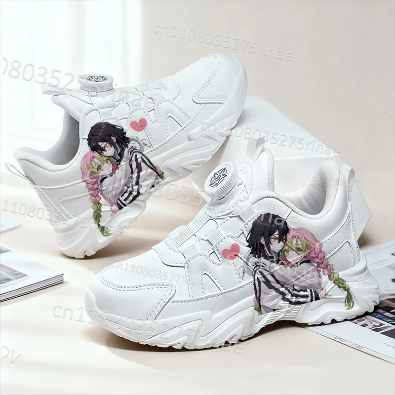 

Детские маленькие белые туфли Iguro Obanai Kanroji Mitsuri для мальчиков и девочек, модная простая обувь высокого качества на толстой подошве, подарок