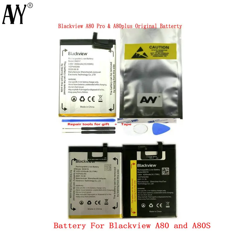 Original Battery for Blackview A80 A80 A80pro A80plus Batteries Mobile Phone Accessories with Repair Tools