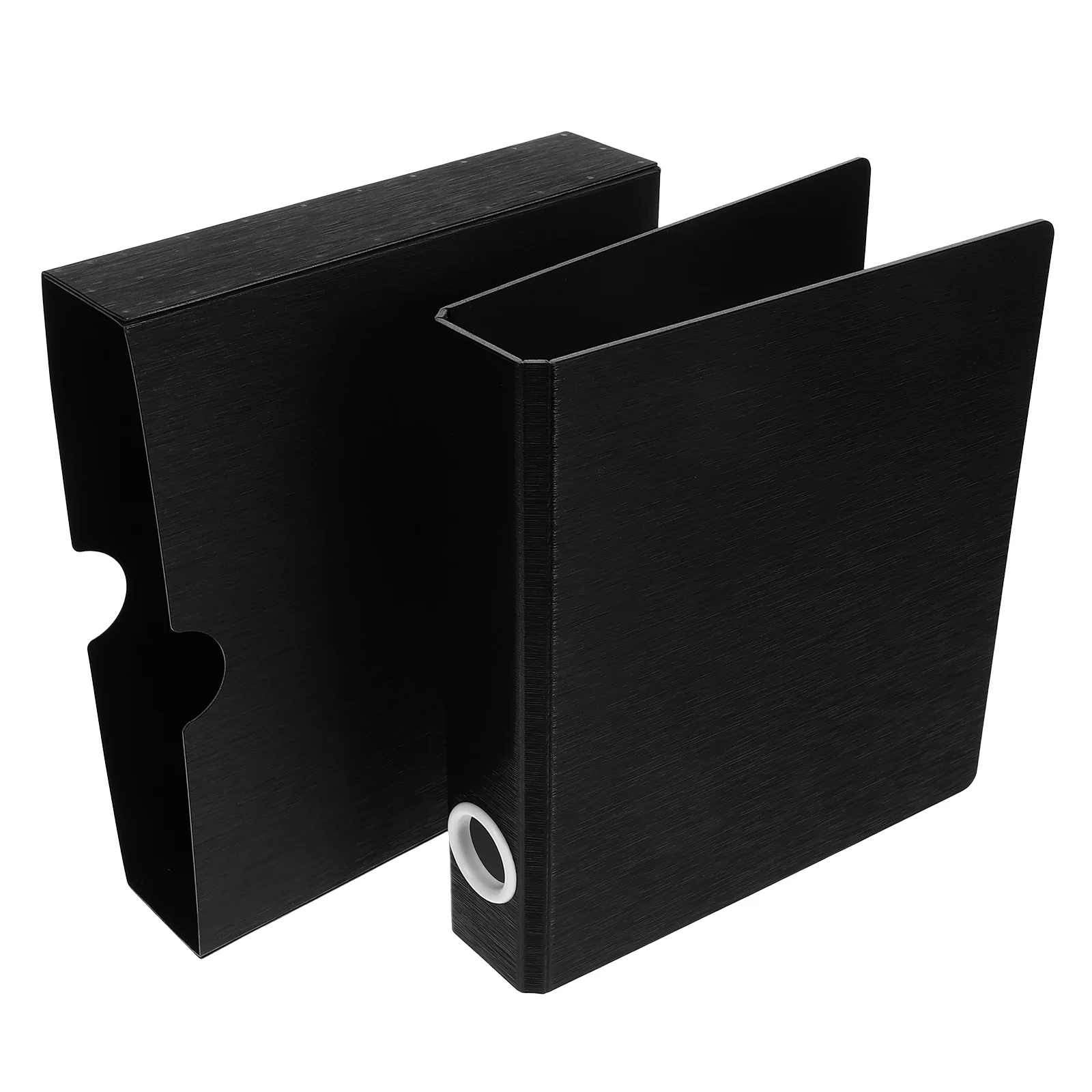 

A5 Ring Binder 2 Holes Envelope Book Black PP Album Staff Cover Slim Light Weight Anti Slip Card Protection Binder