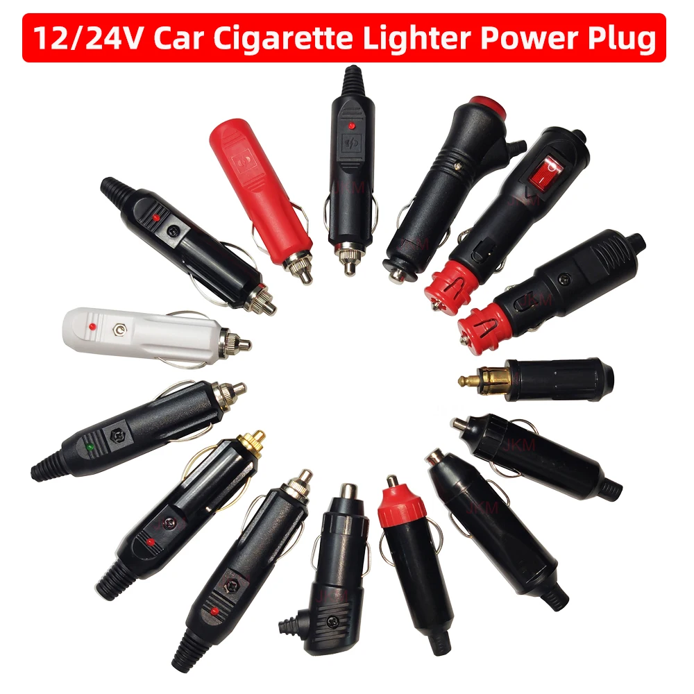 Car Cigar Lighte Power Plug Replacement 12/24V DC Adapter Charger With LED Lights for Automotive Truck RV Boat 2PCS 3A-20A