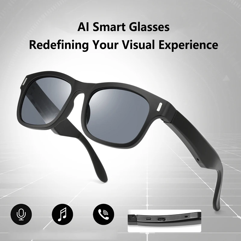 aiインテリジェントサングラス-ブルートゥースメガネ-uvカット-ブルートゥースオーディオイヤホン-スポーツバイク用メガネ