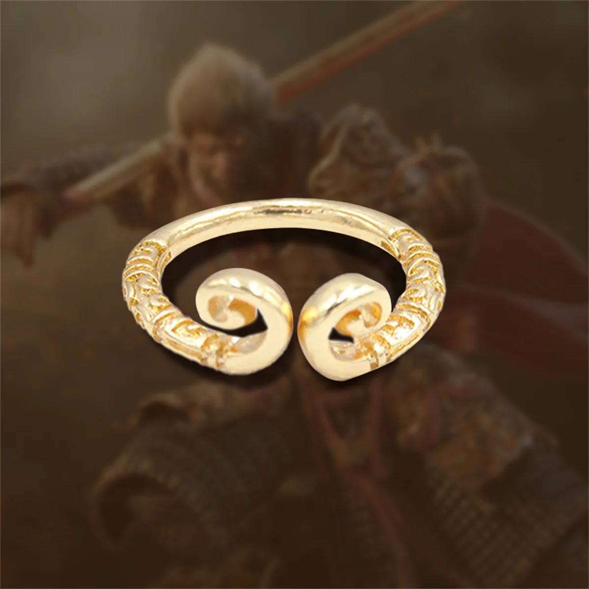 Black Myth Sun Wukong Game Monkey King Golden Hoop Shaped Rings For Women Men Vintage Chinese Style Finger Ring Party Jewelry