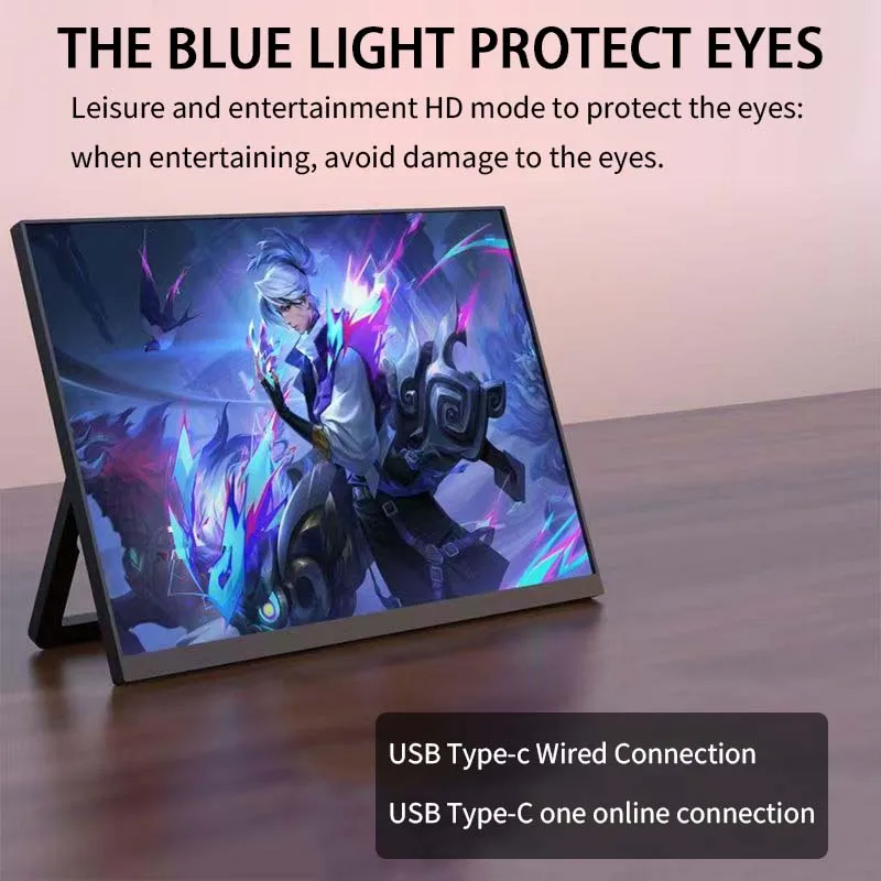 15.6-Inch Portable Monitor 1080P IPS Second Game Screen Extended Display For XBox PS4 / 5 Switch Cell Phone PC Loptop Extension