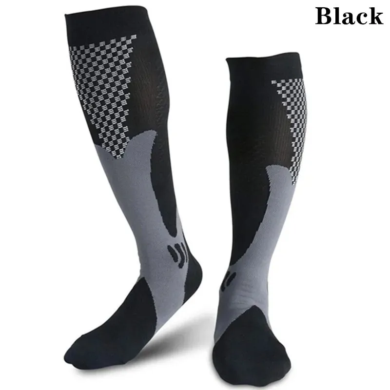 Running Men Women Compression Socks For Football Anti Fatigue Pain Relief 20-30 Mmhg Black Compression Socks Fit For Sport Socks