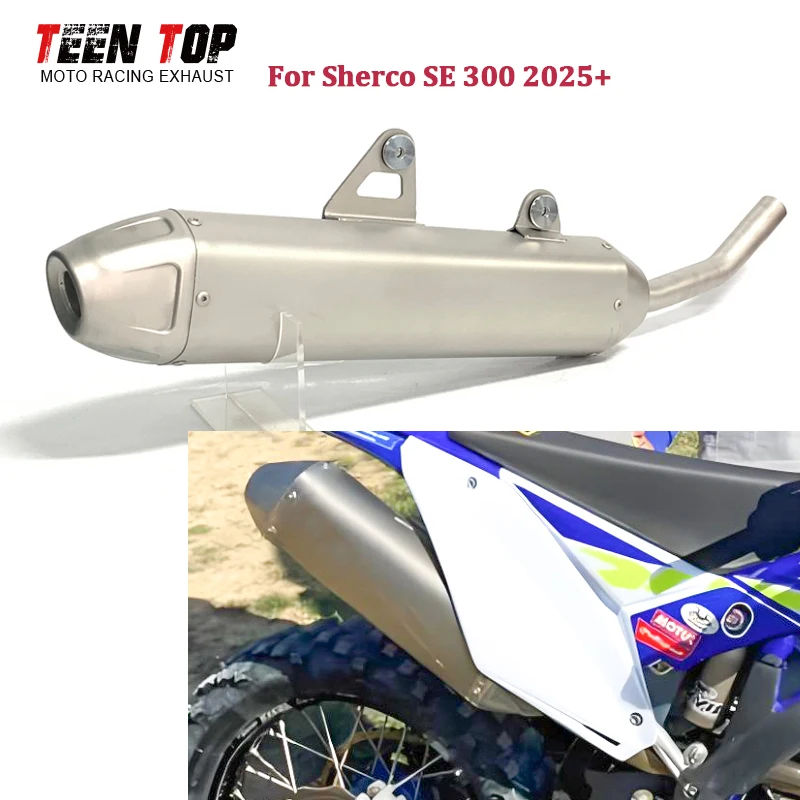 For Sherco SE300 SE 300 2025+ Motorcycle Slip-on Exhaust Pipe Racing Exhaust Muffler OEM 28mm Offroad Bike Escape Moto Tailpipe