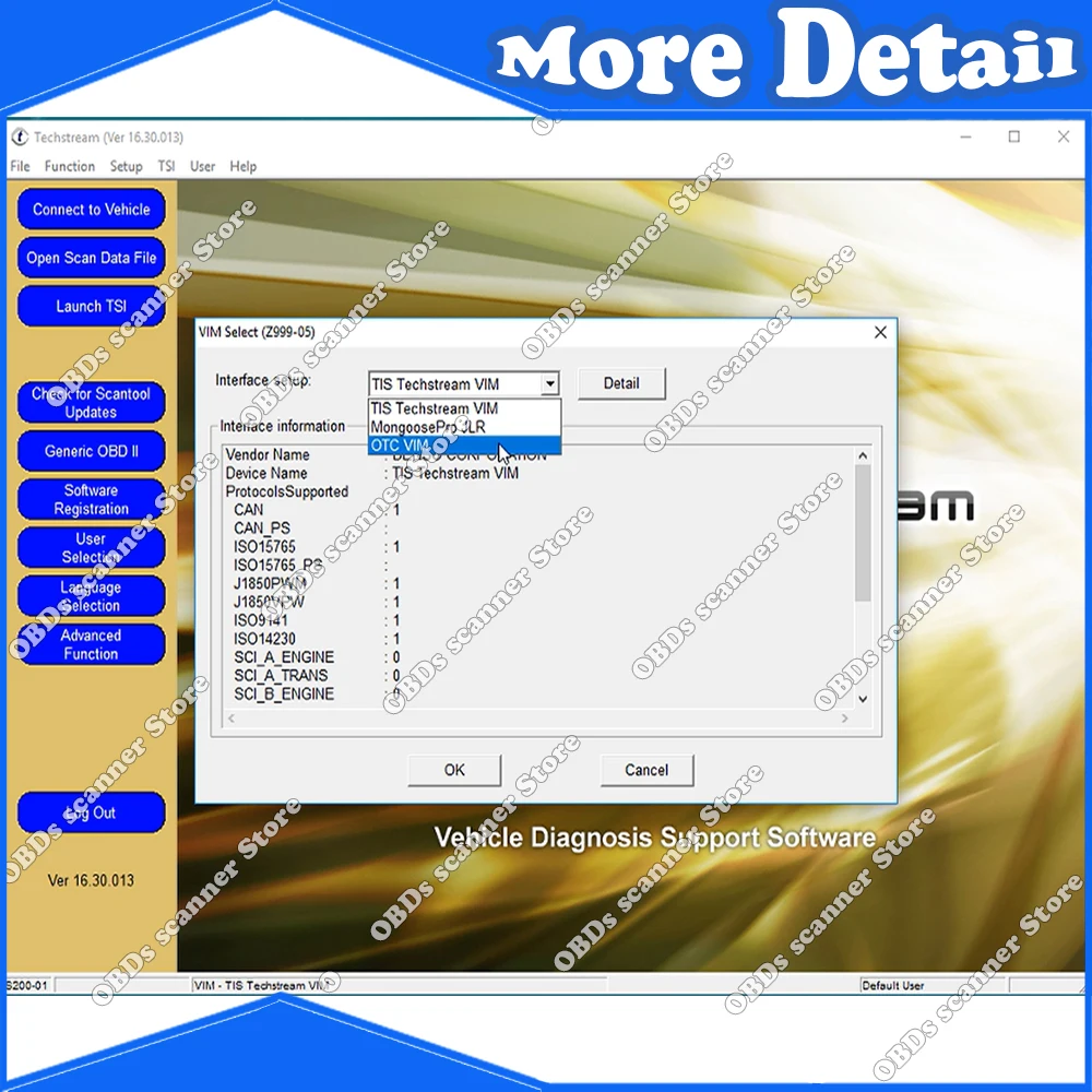 Toyota Techstream 16.30.013 Applies to V16.30.013 Scanning Software New ECM ECU Mini VCI Reprogrammed Diagnose Programming Repro