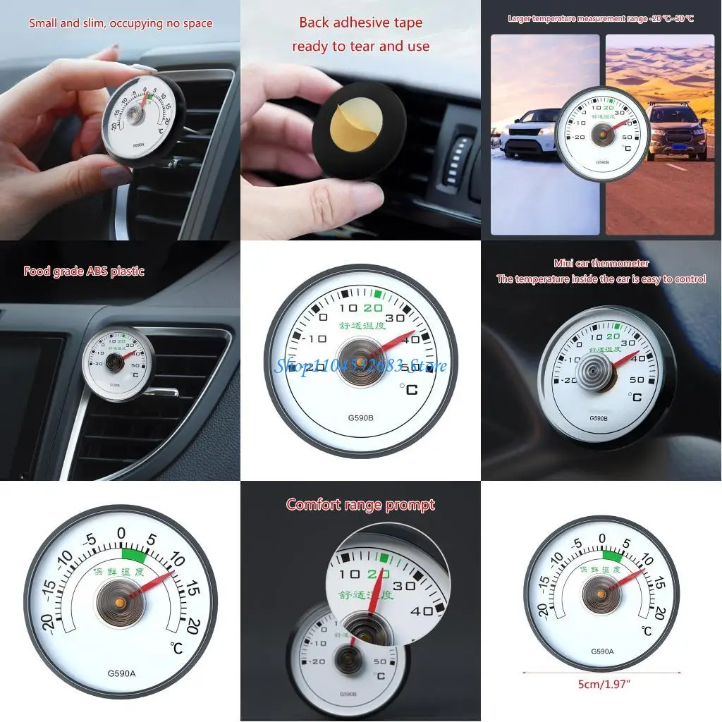 

Y6GD Dial Type Temperature Gauge Mini Car / Refrigerator Thermometer Wireless-Analog Temp-Monitor No Battery Requir