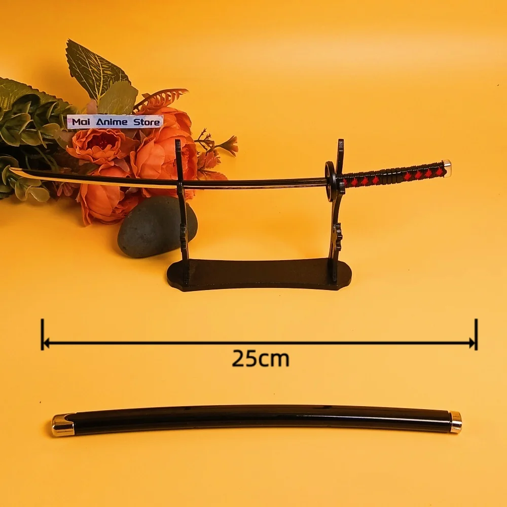 10in Mini Tanjirou Katana Ainme Kimetsu No Yaiba اليابانية كاتانا الصغيرة الأصلية الساموراي صابر المعادن شيطان القاتل السيف لعبة هدية #4
