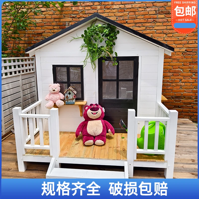 Outdoor chalet gazebo construction garden homestay assembly courtyard pet room movable children's game wooden house