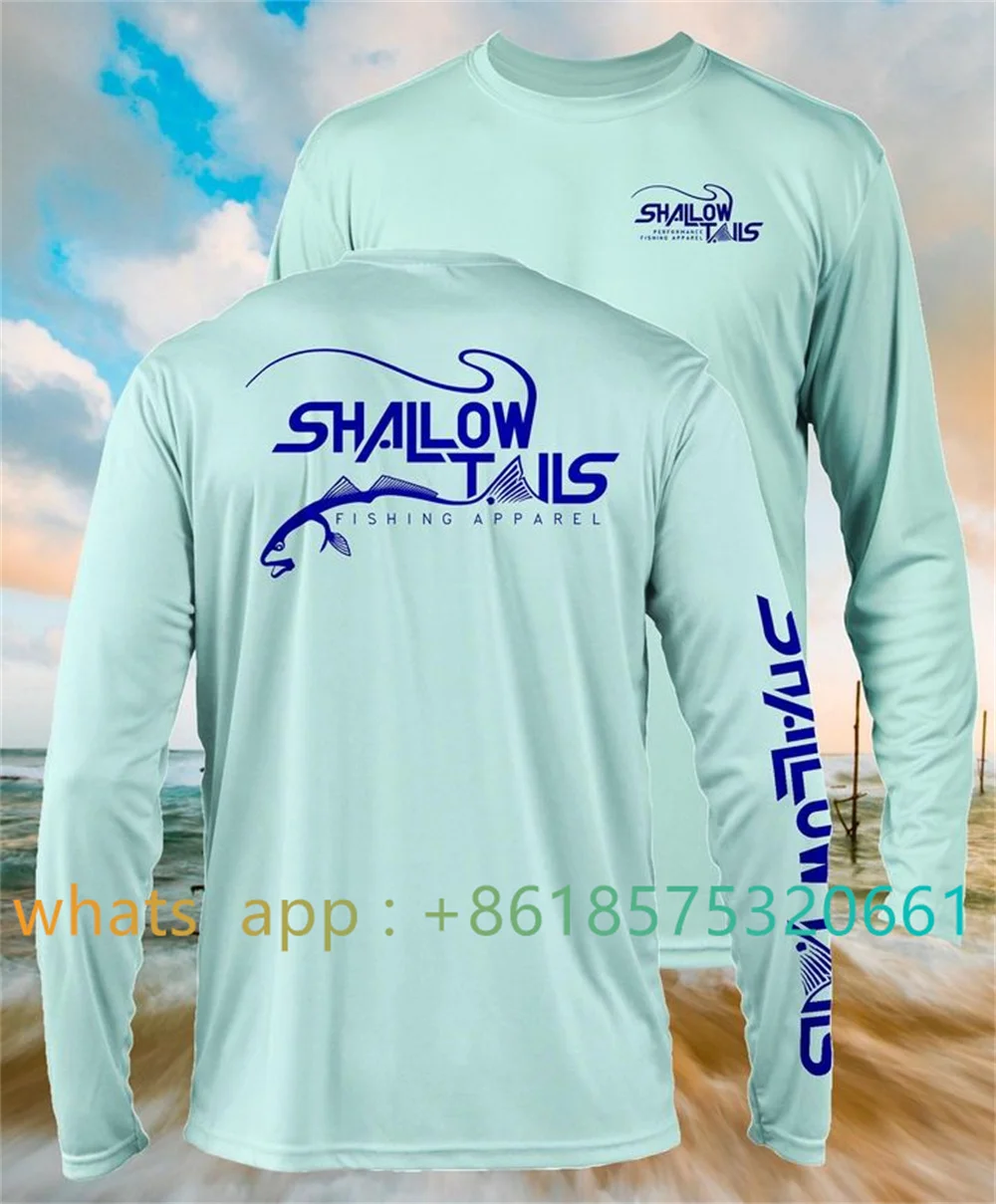 

Men Shallow Tails Fishing T Shirts forSummer UV Sun Protection Long Sleeve Performance Fishing Shirts Custom Camisa Pesca