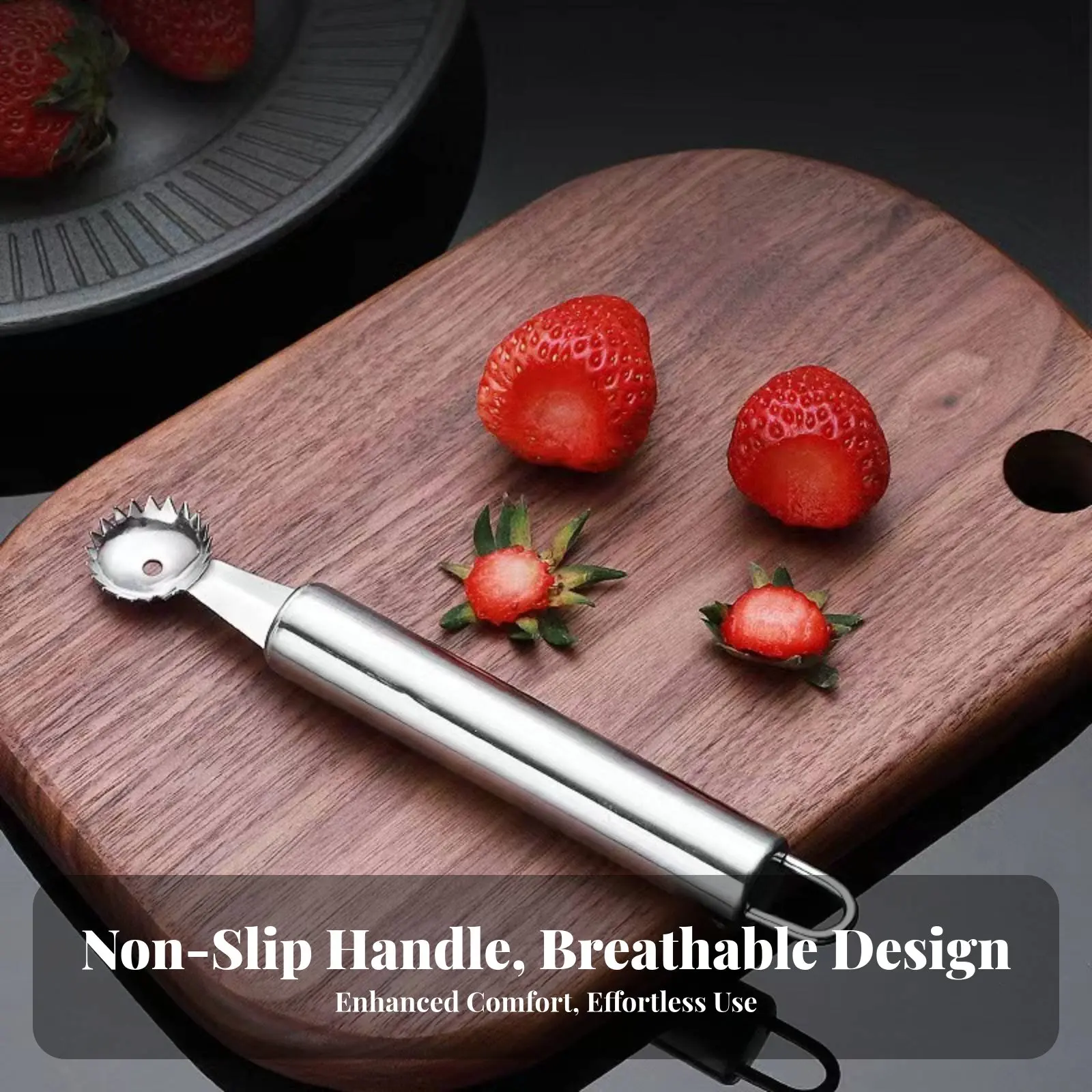 

Многофункциональный очиститель клубники и удалитель сердцевины томатов, ложка для удаления сердцевины фруктов, простой в использовании, для фруктовых шариков, кухонный инструмент