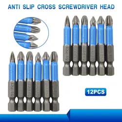 12pc S2 Steel Anti Slip Screwdriver Head Cross Electric Screwdriver Tool Set PH1/PH2/PH3/PZ1/PZ2/PZ3