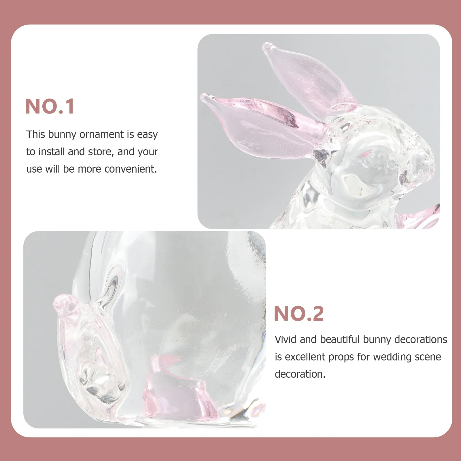 

Glass Rabbits Figurine Bunny Decor Animal Figurines Sculpture Statue Decorations