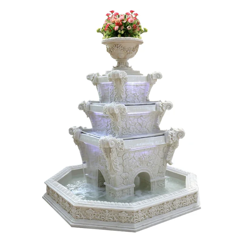 

Outdoor Fountain Hotel Club Moves to a New Home, Flowing Water, Lucky Fish Pond Villa Garden Courtyard Ornaments
