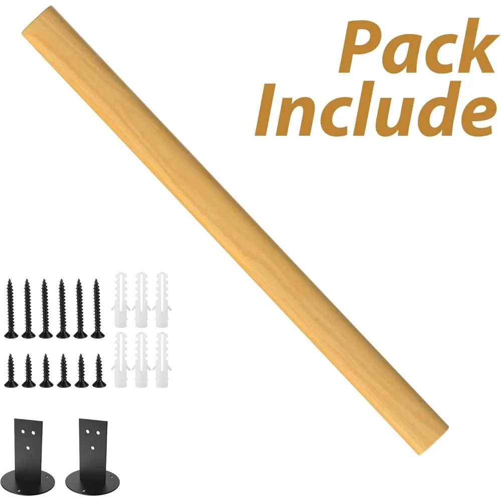 درابزين الدرج الخشبي - طول 4 أقدام، حامل جداري داخلي/خارجي، غير قابل للانزلاق، دعم متين لسلالم #6