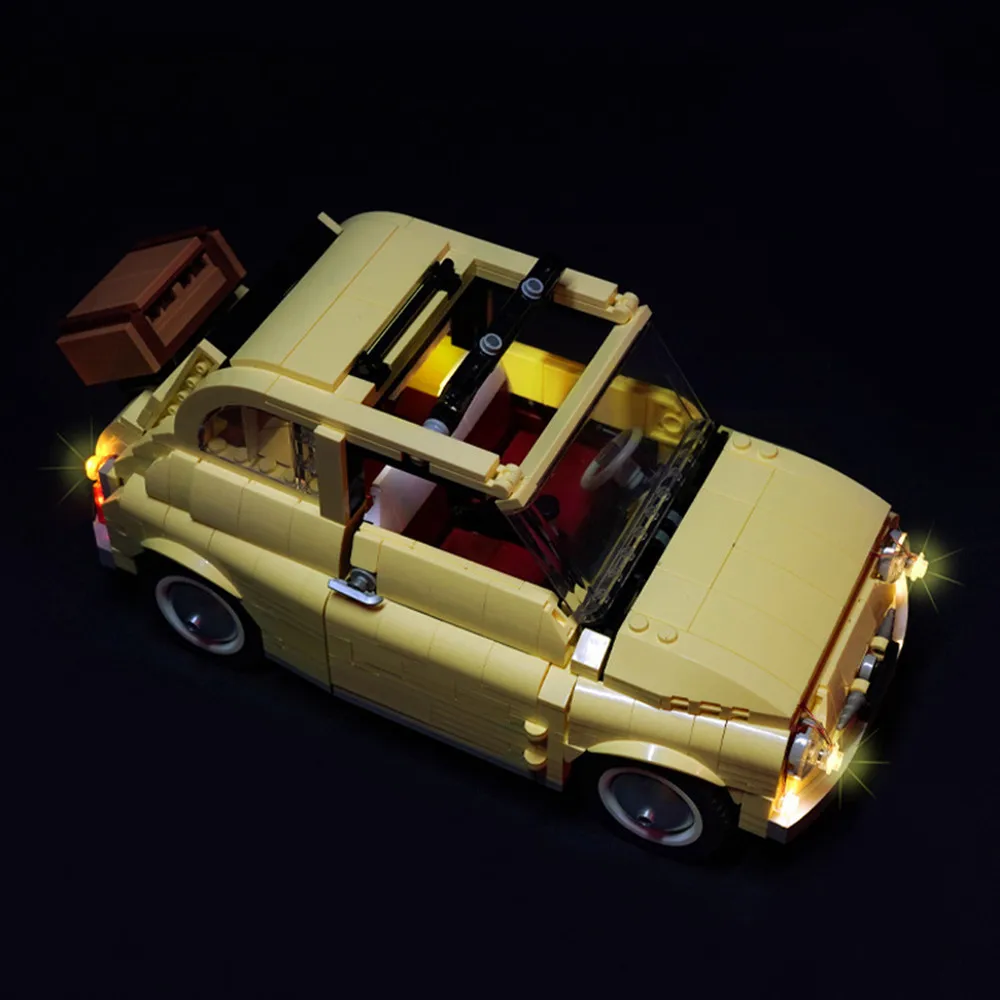 LED Light UP Lit For Technical Car 10271 Fiat 500 Car Building Blocks (No Model Bricks)