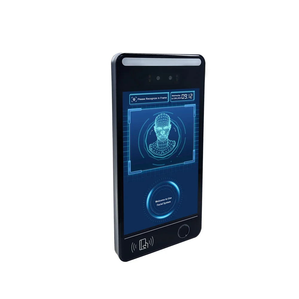 8 Inch AI Biometric Access Control Door Device Touch Screen Silicone Material Card Code Reader For Indoor Use Face Recognition