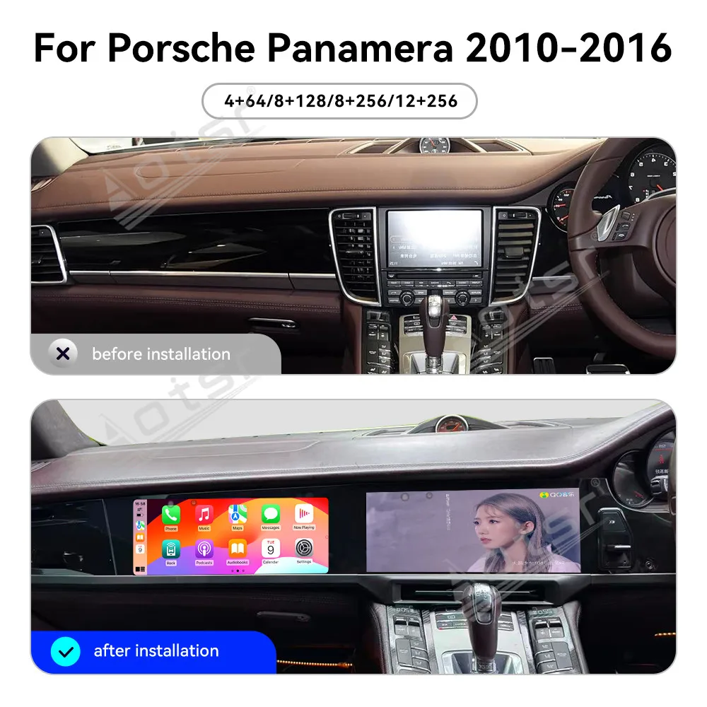 

For Porsche Panamera 2010~2016 12.3" HD Dual Screen Car Radio Virtual Cockpit Speed Meter Co Pilot Seat Dashboard Display Screen