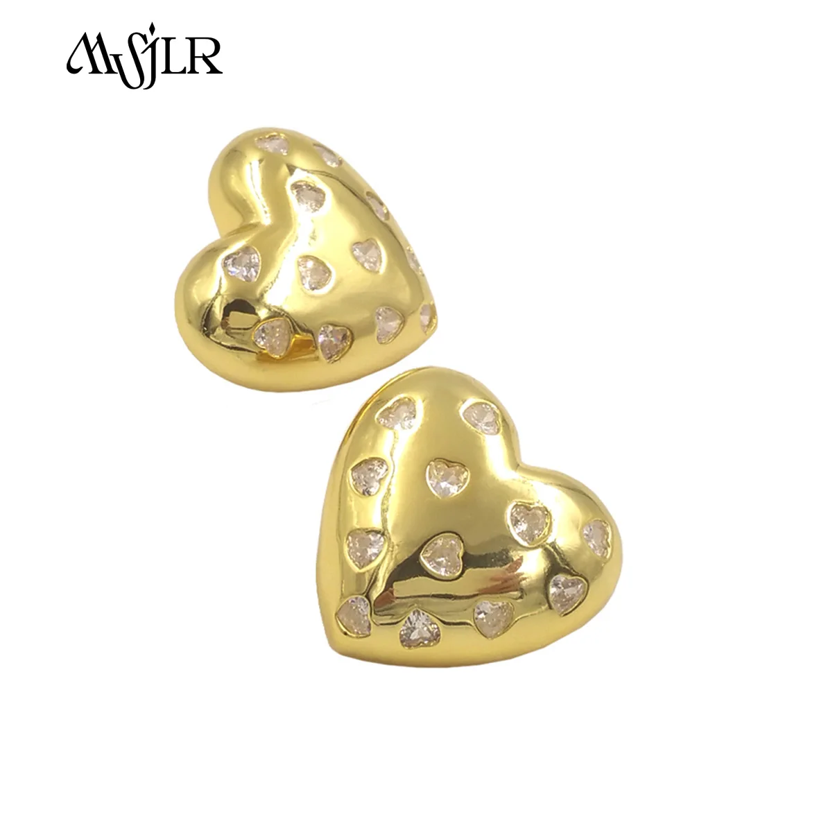 

WT-MVE113 WKT Wholesale Hot New Style And Niche Heart Shape Earring 18k Gold Plated For Women Special Gift Jewelry