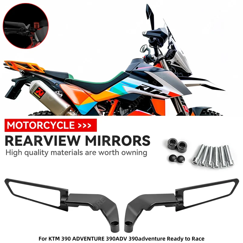 

For KTM 390 ADVENTURE 390ADV 390adventure Ready to Race Motorcycle Mirrors Stealth Winglets Mirror Kit Rotate Adjustable Mirrors