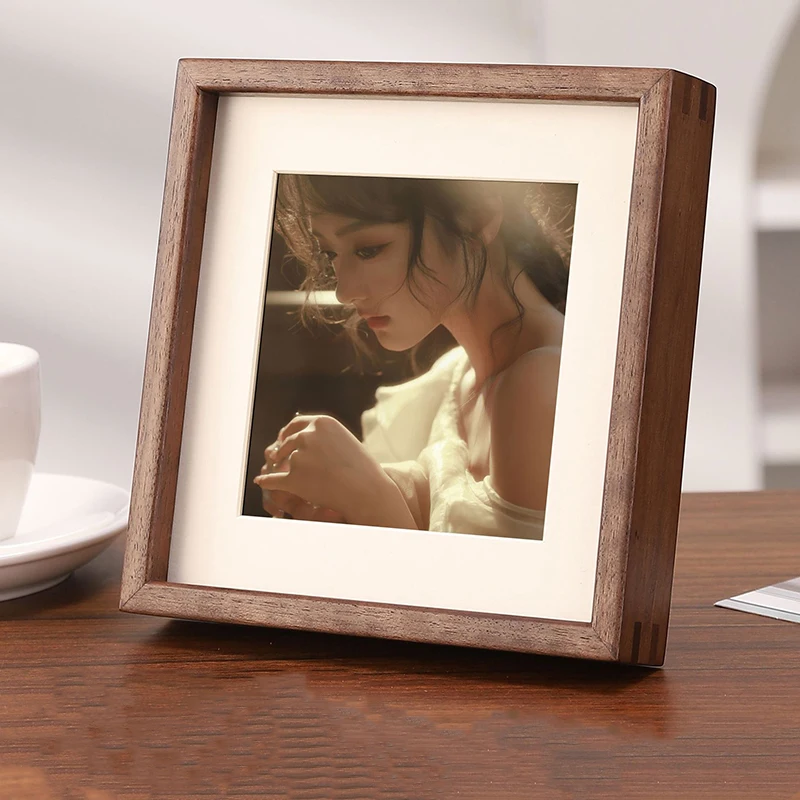 Solid Wood Square Picture Frame Creative Minimalist Desktop Display, Perfect for Photo Wall Decorations