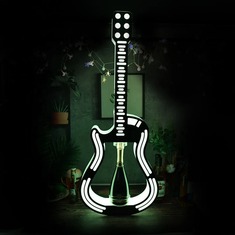 

Bottle Decorative Guitar Shape Bottle Holder Light Emitting Diode Bottle Service Demonstrator
