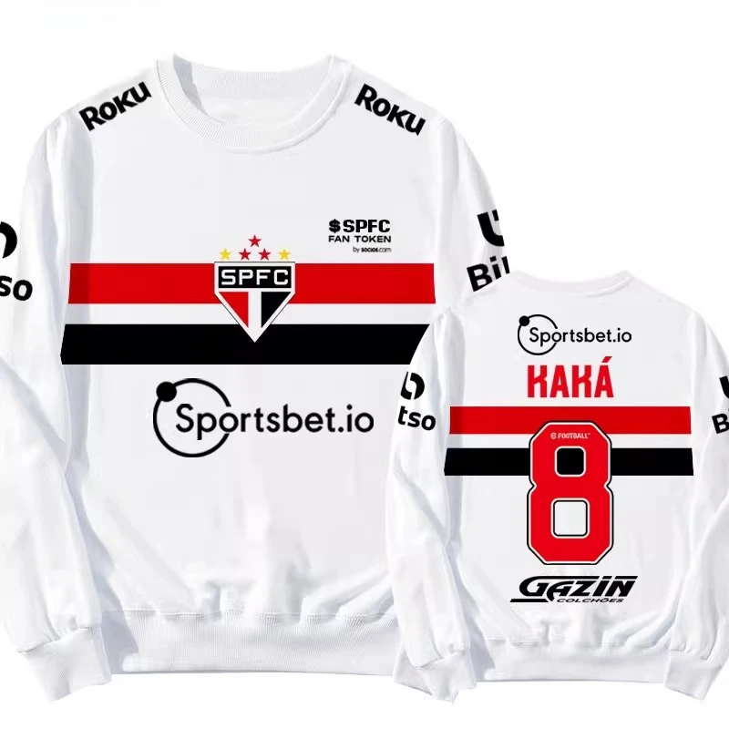 تي شيرت كرة قدم ساو باولو FC رقم 10 Tsubasa Ozora مطبوع ثلاثي الأبعاد للرجال والنساء بأكمام طويلة سريع الجفاف للأطفال.